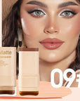 Foundation Stick, 2 in 1 Dual-Ended Eraser Contour Stick with Brush, Tinted Moisturizer, Skin Tint, Face Foundation, Radiant & Dewy Finish for Face Makeup, Sheer to Medium Coverage (#09)