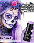 Go Ho Pastel Purple Face Body Paint Stick,Water Based Washable Lavender Face Paint Stick,Non-toxic Full-coverage Cream Light Purple Body Paint for Halloween Ursula Costume Cosplay SFX Makeup