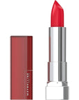 Maybelline Color Sensational Lipstick, Lip Makeup, Cream Finish, Hydrating Lipstick, Nude, Pink, Red, Plum Lip Color, Red Revolution, 0.15 oz; (Packaging May Vary)