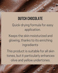 Dutch Chocolate Deluxe Self Tanner Mousse – | Violet Base to Neutralize Orange Undertones | Natural Rich Brown Tan | Vegan & Cruelty-Free | Fast Dry | Hydrating with Hyaluronic Acid
