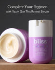 bliss Youth Got This and Pure Retinol Deep Hydration Moisturiser Visibly Diminishes Fine Lines Clean Fragrance-Free Cruelty-Free Paraben Free Vegan 50 ml