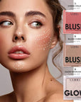 Blush Cheek Plum Color Mini - Blendable Purple Blush Powder - Enhances & Defines Shapes & Features - Shading & Contouring Powder - 4 Universal Shades - 408 (Plum) - 3.8g / 0.13 oz
