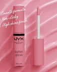 NYX PROFESSIONAL MAKEUP Butter Gloss, Non-Sticky Lip Gloss - Angel Food Cake (True Mauve)