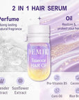 DEMIKI Hair Oil For Frizzy Hair With Coconut Oil - Hair Treatment For Dry Damaged Hair, Hair Perfume Oil For Curly Hair, Frizz Control Hair Care Products, Mini Bottles Hair Oil For Damaged Hair, 12pcs