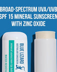 3-Pack Blue Lizard Mineral SPF 15 Lip Balm: Broad Spectrum Sun Protection, Natural Coconut Flavor, 8 Natural Oils, Infused with Australian Kakadu Plum, Rich in Vitamin C, Vegan, Each Tube 0.13 oz.