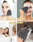 SINLAND Reusable Makeup Remover Pads For Face,Eye,Lips Microfiber Gentle Facial Cleansing Cloths for All Skin Types Friendly for Makeup Remover With Laundry Bag 5.1inchx3.93inch Grey Pack of 6