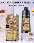 Natural Hair Dye Shampoo 3 IN 1, Hair Color for Gray Hair Coverage, Hair Coloring Shampoo for Women, Color Shampoo Beard Dye for Men, Vegan Ammonia Free Hair Shampoo (NATURAL BLONDE)