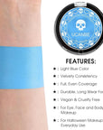 UCANBE Light Blue Face Body Paint Makeup Foundation, Cream Greasepaint for Kids & Adult, Non-Toxic FX Face Painting Kit for Halloween Smurf Avatar Corpse Bride Sally Face Makeup, Costume Cosplay Party