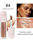 Liquid Highlighter Natural Glow For Face & Body, (#4 Candlelight)