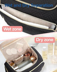 BAGSMART Travel Toiletry Bag, Large Wide-open Travel Bag for Toiletries, Makeup Cosmetic Travel Bag with Handle