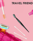 Japonesque Brow Touch Up Razors with Ultra-Sharp Stainless Steel Blades, for Removal of Unwanted Facial Hair and Peach Fuzz, Protective Blade Cover for Safe Storage Included