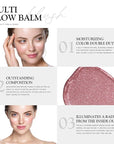 Multi Glow Balm, Cream Blush for Cheeks, Blush (Pink Camellia) 0.63 Oz