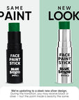 Blue Squid PRO Forest Green Face Paint Stick - Waterproof Body Paint for Adults & Kids Eye Black Baseball, Eyeblack Softball - Hypoallergenic Twist-Up Non-Toxic Makeup Stick for Cosplay, Sports, SFX