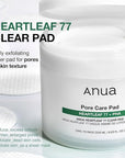 ANUA Heartleaf 77 Toner Pad 70 Sheets, PHA Dead Skin Care Low pH Daily Toner Pad exfoliating