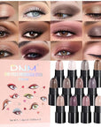 evpct 12Pcs Capsule Cream Eye Shadow Brightener Sticks Set for Eyes, Champagne Pearl Taupe Bronze Cocoa Stone Putty Smoky Amethyst Shimmer Matte Pencil Eye shadow Applicator Stick Palette Makeup 02
