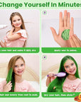 Temporary Green Hair Color Wax for Kids, Women Men Colored Hair Styling Mud, Washable Style Dye for Girls Boys Teens, DIY Instant Hair Coloring Gel Cream for Cosplay Halloween Children's Day