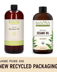 Banyan Botanicals Sesame Oil – Organic & Unrefined Sesame Oil for Skin, Body, Hair & More – Multiple Sizes – 24 oz – Non GMO Sustainably Sourced Vegan