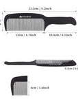 HYOUJIN 901 Black Carbon Flat Top Clipper Comb 230℃ Heat Resistant Hair Cutting Combs Great for Clipper-cuts and Flattops