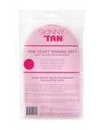 Skinny Tan Pink Velvet Tanning Mitt - Velvety Soft Luxe Texture - Waterproof Lining to Keep Hands Stain Free - Smooth for Flawless Finish - Long-Lasting and Machine Washable - 1 pc Applicator