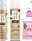 Hello Bello Creamy Coconut Shampoo and Body Wash 10 fl oz, Conditioner 10 Fl Oz, Watermelon Conditioning Mist and Detangler, Gentle, Hypoallergenic, Dermatologist-Tested, Vegan