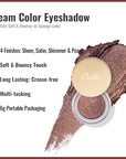 Oulac Brown Cream Eyeshadow also for Highlighter Large Capacity Highly Pigmented Eye Shadow Waterproof &Long Lasting with Moisturizing Formula 05