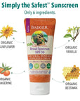 Badger - SPF 30 Kids Sunscreen Cream with Zinc Oxide for Face and Body, Broad Spectrum & Water Resistant Reef Safe Sunscreen, Natural Mineral Sunscreen with Organic Ingredients 2.9 fl oz (2 pack)