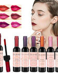 Wine Lip Tint 6 Colors Bottle Lipgloss Stain Waterproof Long Lasting Natural Liquid Lipstick Mini Make Up Gloss Matte Sticks Makeup Set Plumper Red Pack Set Wine 24 Hour Set Non-stick Cup