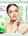 8PCS Aloe Vera Gel for Face & Skin,Organic Aloe Vera Gel,Hydrating After Sun Cream for Travel Size,Moisturizing Lotion for Skincare,After Sun Lotion for All Skin Type(G)