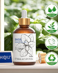 HIQILI 1 Fl Oz Basil Essential Oil, 100% Pure Undiluted for Skin, Diffuser - 30ml