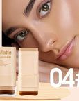 Foundation Stick, 2 in 1 Dual-Ended Eraser Contour Stick with Brush, Tinted Moisturizer, Beauty Balm Skin Tint, Concealer Foundation Sticks for Face Makeup, Sheer to Medium Coverage, Dewy Finish (#04)