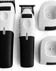 TPOB Play Barber Hair Clippers & Trimmer for Men 7500 RPM with Rubber Grips (White 2 Set)