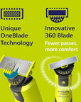 Norelco Philips OneBlade 360 with Connectivity Hybrid Face, Electric Beard Trimmer, Shaver with 360 Blade Tech & 1hr Fast Charge, 1x360 Blade, & 5-in-1 Comb, QP4530/90