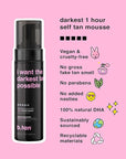 b.tan Dark Self Tanner Kit | Get The Darkest Tan Possible Bundle - Best Dark Self Tanning Mousse w Mitt Applicator, 1 Hour Sunless Tanner, Fast Bronzing Glow, No Fake Tan Smell, Vegan, 6.7 Fl Oz