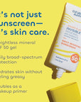 Seaweed Bath Co. Smooth & Protect Invisible Mineral SPF 50 Zinc Oxide Face Sunscreen Gel, 1.7 Oz., Unscented Lightweight Facial Moisturizer Primer