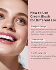 Multi Cream Blush & Blush Brush Set, Korean Makeup Blush for Cheeks, Multi-Use Face Balm, Lightweight & Hydrating, Blendable Color, Non-Greasy, Soft Bristles for Radiant Finish (Pink Camellia)