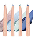 Oulac Eyeshadow Stick Set Smooth & Long Lasting, Twist-up Design Shimmering Glitter Finish, Blendable Eyes Makeup, Vegan & Cruelty-Free 3.8g X 4PCS