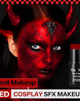 Go Ho Red Face Paint Stick,Easily Washable Formula Body Paint,Non-toxic Full-coverage Cream Red Face Body Paint for Adults Children Halloween Cosplay SFX Devil Clown Makeup