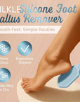Silicone Foot Callus Remover - Nano Glass Foot File for Dead Skin and Cracked Heels - Callus Remover for Feet & Hard Skin - Ergonomic Foot Scrubber & Exfoliator for Soft, Smooth Feet - Blue