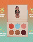 Juvia's Place Olori III Eyeshadow Palette, 6 Shades of Coral, Browns and Bronzes with a Pop of Rich Blue, Matte and Shimmers