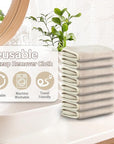 Nugilla Makeup Remover Cloths, 8 Packs Makeup Remover Towels Reusable Face Wash Cloth, Soft Makeup Remover Microfiber Face Cloth for Women(Beige)