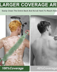 Exfoliating Back Scrubber for Shower, Back Massage Bath Brush, Double-Sided Back Scrub Washcloth to Clean Your Body Deeply for Men & Women Skin Care (Green)