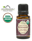 US Organic 100% Pure Rosemary Essential Oil, USDA Certified Organic 100% Pure, Steam Distilled, for Hair Growth, Scalp, Face, Skin, and Aromatherapy (Size Variations Available) (15 ml)