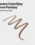 Revlon ColorStay Brow Fantasy, All In One Eyebrow Powder Pencil with Shaping Clear Gel, Gel Infused with Panthenol, Smudge-proof, 16HR Visibly Full Brows, 003 Medium Brown