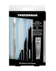Tweezerman Glass Manicure Set Includes Nail Clipper, Cuticle Pusher, Glass Nail File, and Glass Nail Buffer