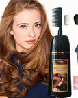 Brown Hair Dye Shampoo YIZHONG Light Golden Brown Hair Color For Gray Hair Coverage Permanent 3 in 1 For Women Men Easy Comb Dyeing Champu Para Canas( Golden Brown)