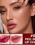 Peel Off Lip Liner Stain, Peel Off Lip Stain with Matte Finish, Peel Off Mask Tint, Waterproof, Long Lasting, Transfer Proof Red Lip Tint, Highly Pigmented Color