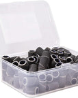 PANA 100 Pieces Nail Sanding Bands Professional Nail Manicure Great Fit for Nail Drill Bits for Acrylic Nails (180 Grit, Black)