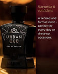 H HABIBI Urban Oud Perfume for Men – 2.5 oz (75ML) Long Lasting Arabian Cologne, Woody Citrus Oud Men Perfume, Luxury Fragrance Gift for Special Occasions