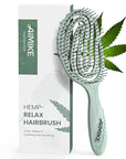 AIMIKE Hemp-Relax Detangler Hair Brush, Eco-Friendly Detangling Brush for Wavy Straight Hair, Vented Hairbrush w/Soft Bristles, Glide Through Tangles with Ease for Women, Kids, Wet & Dry Hair