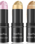 3 Pcs Highlight Cream Contour Sticks Set,Shimmer Stick Women(01#,02#,03#)